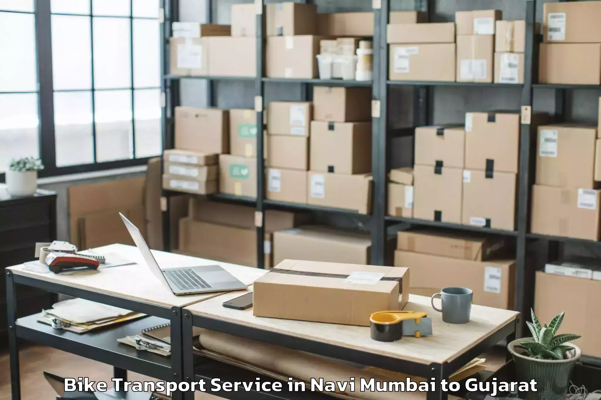 Book Navi Mumbai to Bhanvad Bike Transport Online